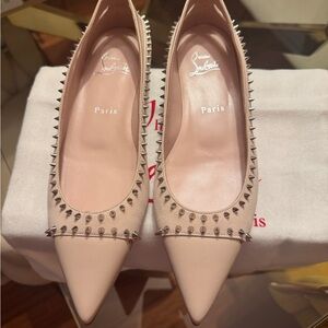 Christian Louboutin beige Studded Heels